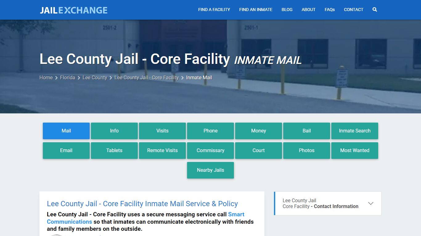 Inmate Mail - Lee County Jail - Core Facility, FL - Jail Exchange